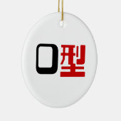 Bloedgroep O Japanse Kanji Keramisch Ornament (Rechts)