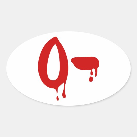Bloedgroep O- Negatief #Horror ziekenhuis Ovale Sticker (Voorkant)