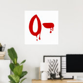 Bloedgroep O- Negatief #Horror ziekenhuis Poster (Thuiskantoor)