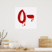 Bloedgroep O- Negatief #Horror ziekenhuis Poster (Keuken)