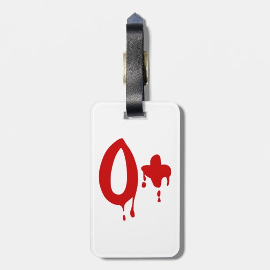 Bloedgroep O+ Positief #Horror Hospital Bagagelabel (Achterkant verticaal)