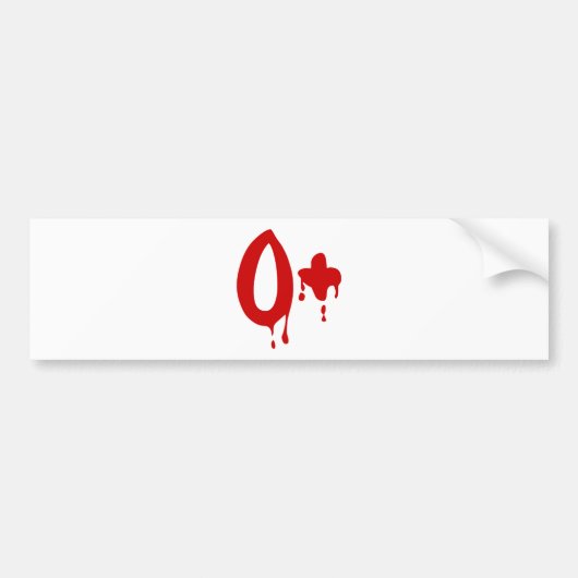 Bloedgroep O+ Positief #Horror Hospital Bumpersticker (Voorkant)
