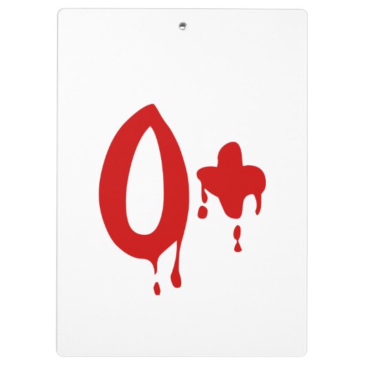 Bloedgroep O+ Positief #Horror Hospital Klembord (Achterkant)