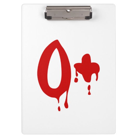 Bloedgroep O+ Positief #Horror Hospital Klembord (Voorkant)