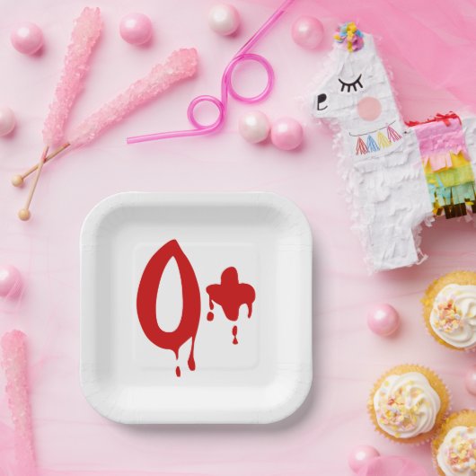 Bloedgroep O+ Positief #Horror Hospital Papieren Bordje (Feest)