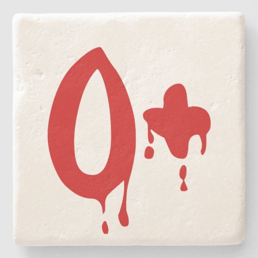 Bloedgroep O+ Positief #Horror Hospital Stenen Onderzetter (Voorkant)