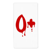 Bloedgroep O+ Positief #Horror Ziekenhuis Etiket (Voorkant)