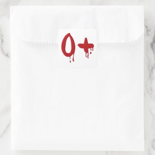 Bloedgroep O positief Vierkante Sticker (Tas)