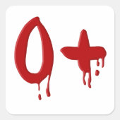 Bloedgroep O positief Vierkante Sticker (Voorkant)