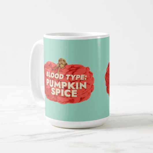 Bloedgroep: Pumpkin Spice Coffee Mok (Voorkant links)