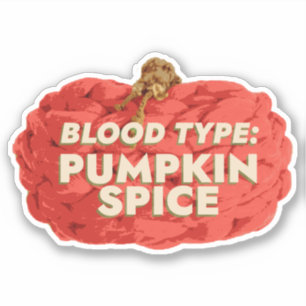 Bloedgroep: Pumpkin Spice Vinyl Sticker