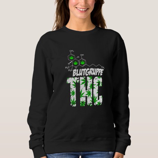 Bloedgroep Thc Grass Weed Kiffen Bud Druffi Tripp Trui (Voorkant)