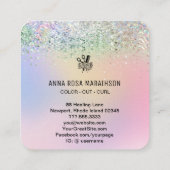 *~* Bloedhaardroger ventilator Glitter AP6 Floral Vierkante Visitekaartje (Achterkant)