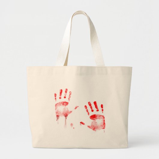Bloedhanden Grote Tote Bag (Voorkant)