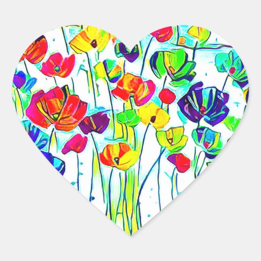 Bloedhartritme Stickers, glanzend Hart Sticker (Voorkant)