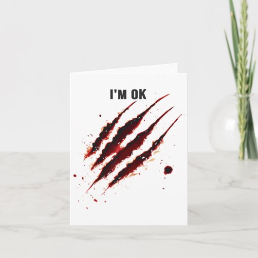 Bloedhemd Ik ben oké Bloedspatten Gescheurd Grappi Kaart (Voorkant)