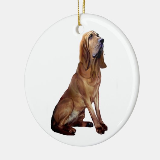 Bloedhond (B) - zitten Keramisch Ornament (Links)