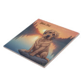 Bloedhond bij het meer tegeltje (Zijkant)