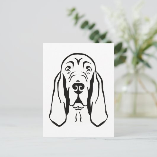 bloedhond briefkaart (Staand voorkant)