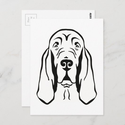 bloedhond briefkaart (Voorkant / Achterkant)