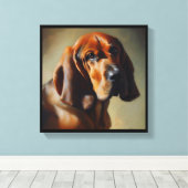 Bloedhond canvas afdruk (Insitu (Houten vloer))