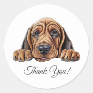 Bloedhond dank u ronde sticker