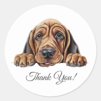 Bloedhond dank u ronde sticker