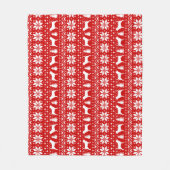 Bloedhond Dog Silhouettes kerstfeestdag rood Fleece Deken (Voorkant)