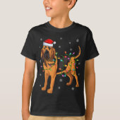 Bloedhond Dog Xmas lichtende kerstman T-shirt (Voorkant)