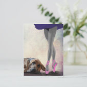 Bloedhond en balletdanser briefkaart (Staand voorkant)