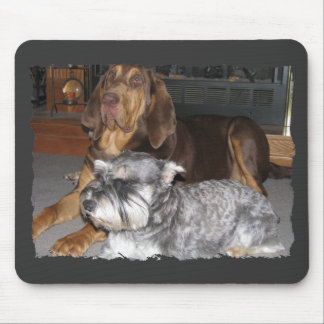 Bloedhond en Miniatuur schnauzer Mousepad Muismat