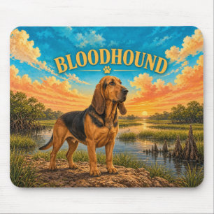Bloedhond, Everglades Marsh Vintage Aquarel Muismat