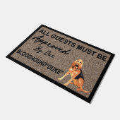 bloedhond geschenken, bloedhond eigenaar opwarming deurmat (Schuin)