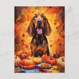 Bloedhond Herfst Dankzegging  Briefkaart