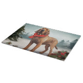 Bloedhond Hond in Sneeuw Kerstmis Snijplank (Hoek)