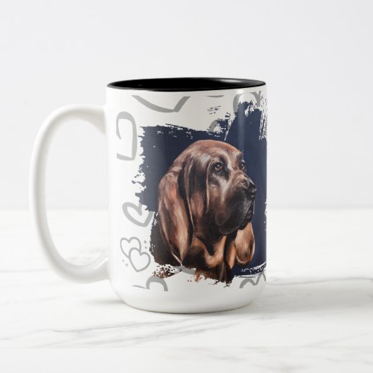 Bloedhond hond liefde mok (Links)