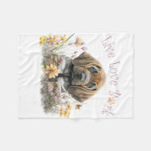 Bloedhond Hond Mom Floral Fleece Deken (Voorkant (Horizontaal))