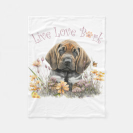 Bloedhond Hond Mom Floral Fleece Deken