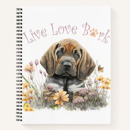 Bloedhond Hond Mom Floral Notitieboek (Voorkant)