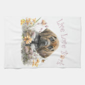 Bloedhond Hond Mom Floral Theedoek (Horizontaal)
