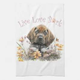 Bloedhond Hond Mom Floral Theedoek