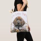 Bloedhond Hond Mom Floral Tote Bag (Dichtbij)