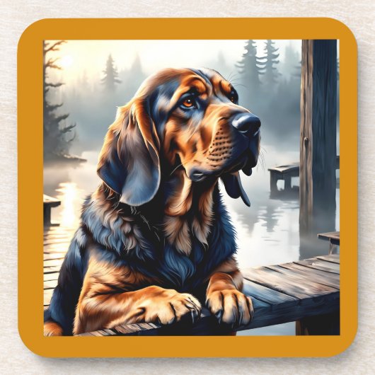Bloedhond Hond Onderzetter (Voorkant)