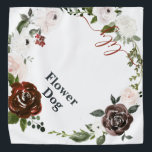 Bloedhond | Hond op huwelijksmonogram  Bandana<br><div class="desc">Wie wil niet van hun bont-baby's shows op een van de meest speciale dagen in hun leven? Het ontwerp biedt een prachtige, blozige, persoonlijke vormgeving. "Bloem" en huisdiernaam op de tegenovergestelde hoek. Voeg uw douanetekst aan dit ontwerp toe door de "Edit this design sjabloon"vakjes op de rechterkant van het punt...</div>