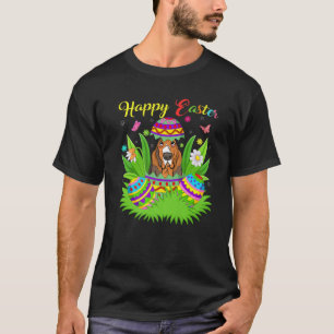 Bloedhond Hondenliefhebber Floral paaseieren T-shirt