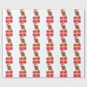 Bloedhond in Santa Hat Wrapping Paper Cadeaupapier (Vlak)
