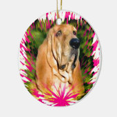 bloedhond keramisch ornament (Links)