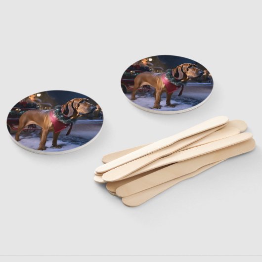 Bloedhond Kerst Seizoen Handwaaier (Niet-gemonteerd)