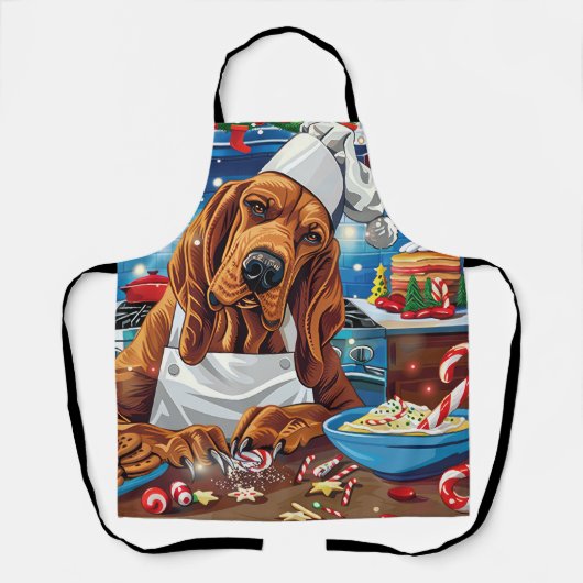 Bloedhond Kerstbakfeest: Festive Kerstmis Schort (Voorkant)