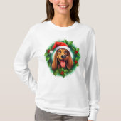Bloedhond Kerstkrans T-shirt (Voorkant)
